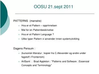 oosu 21 sept 2011