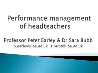 Performance management of headteachers
