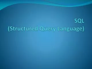 sql structured query language