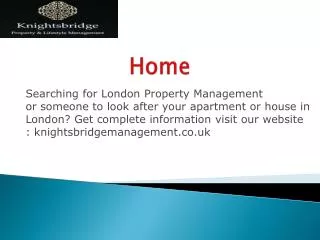 most excellent Property Management Service in London