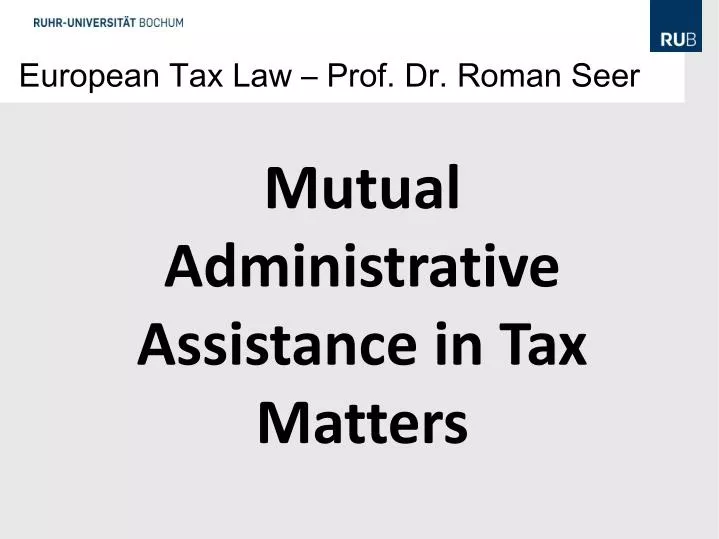 european tax law prof dr roman seer