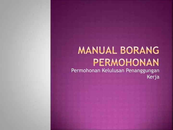 manual borang permohonan