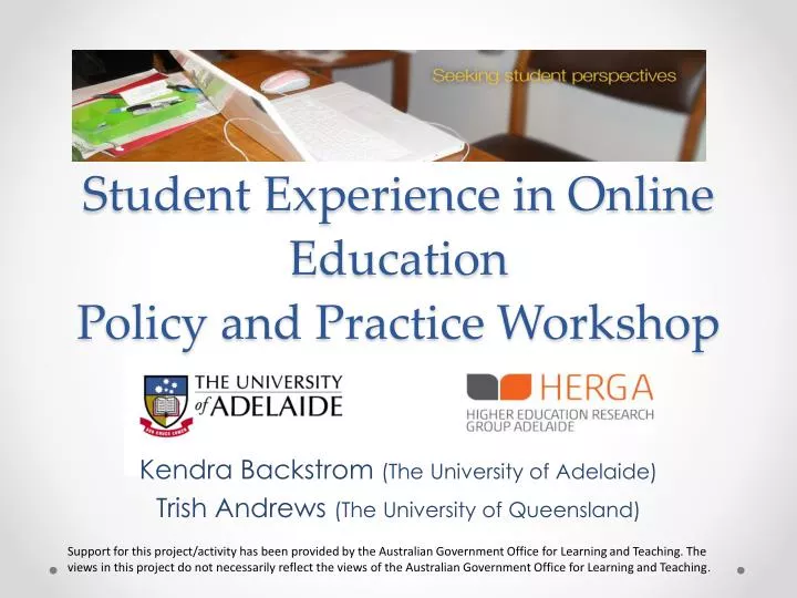 student experience in online education policy and practice workshop