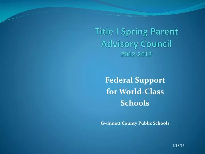 title i spring parent advisory council 2012 2013