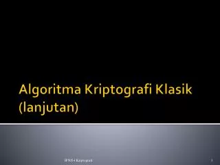 algoritma kriptografi klasik lanjutan