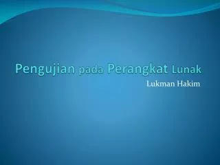 pengujian pada perangkat lunak