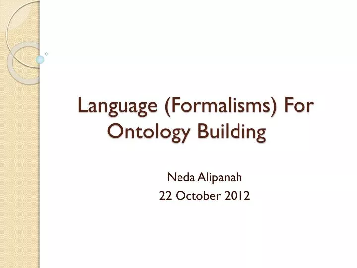 language formalisms for ontology building