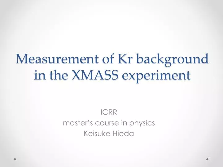 measurement of kr background in the xmass experiment