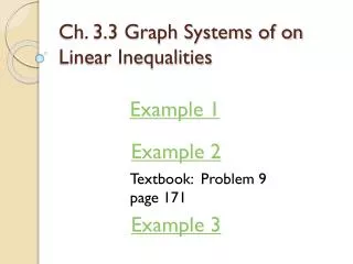 Ch. 3.3 Graph Systems of on Linear Inequalities