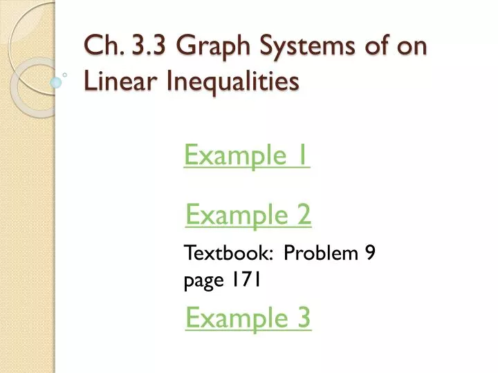 ch 3 3 graph systems of on linear inequalities