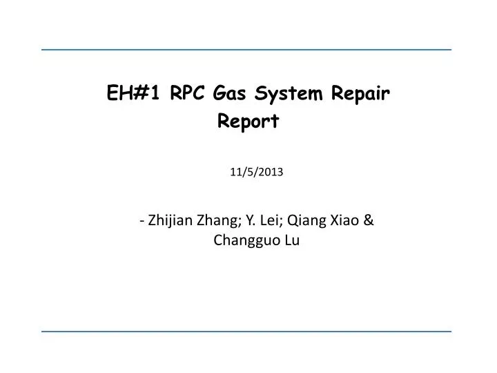 eh 1 rpc gas system repair report