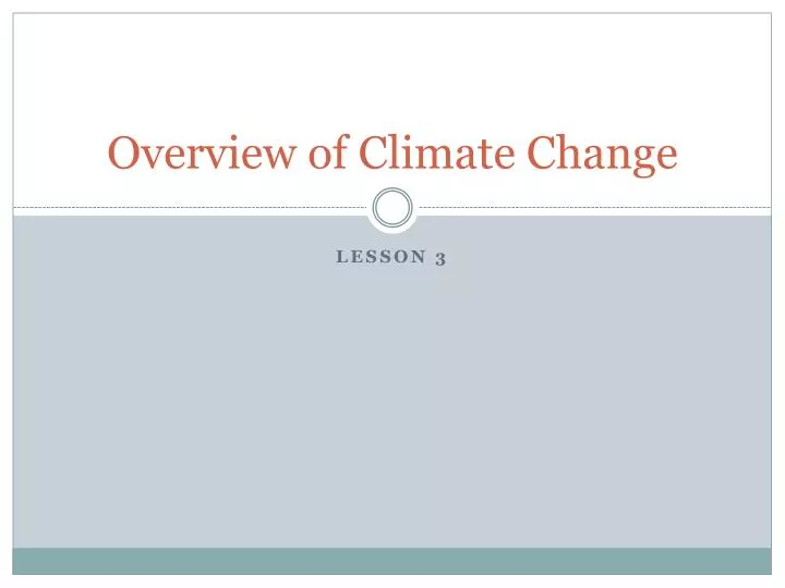 overview of climate change