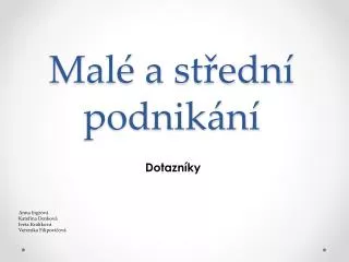 mal a st edn podnik n