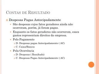 contas de resultado