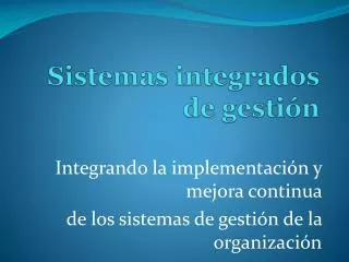 sistemas integrados de gesti n