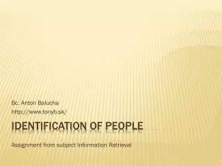 Identification of people