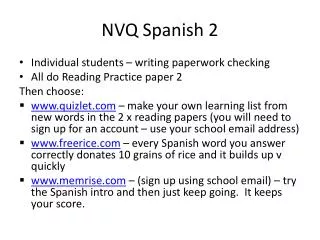 NVQ Spanish 2