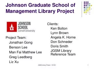 Johnson Graduate School of Management Library Project