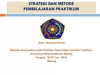 strategi dan metode pembelajaran praktikum