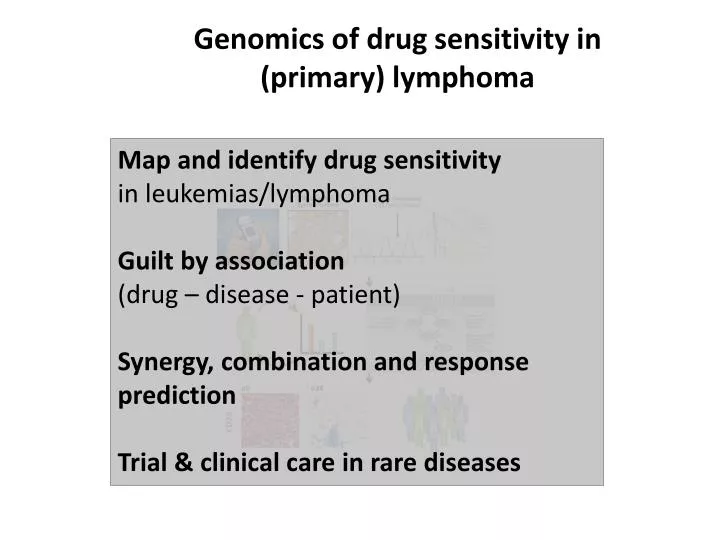 genomics of drug sensitivity in primary lymphoma