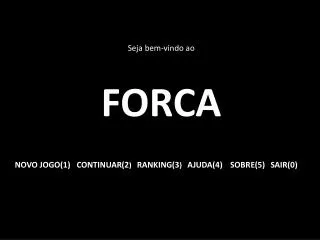 seja b em vindo ao forca