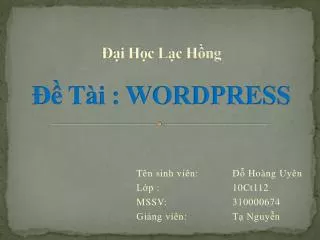 i h c l c h ng t i wordpress