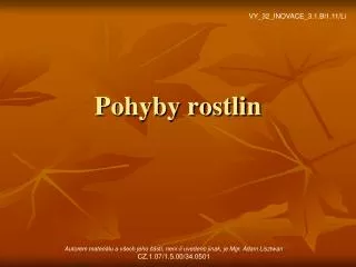 pohyby rostlin