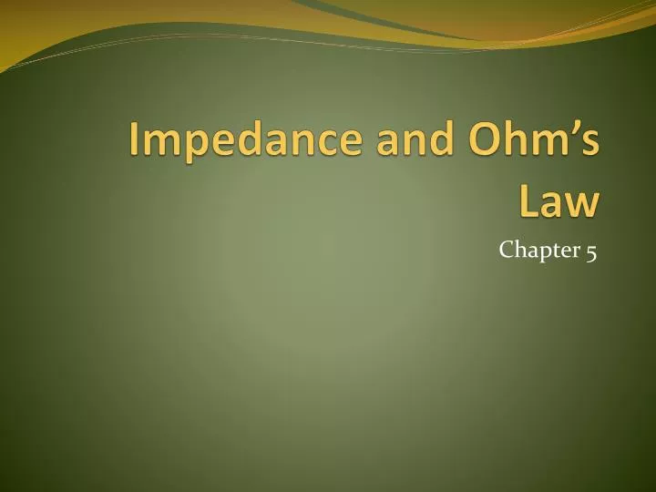 impedance and ohm s law