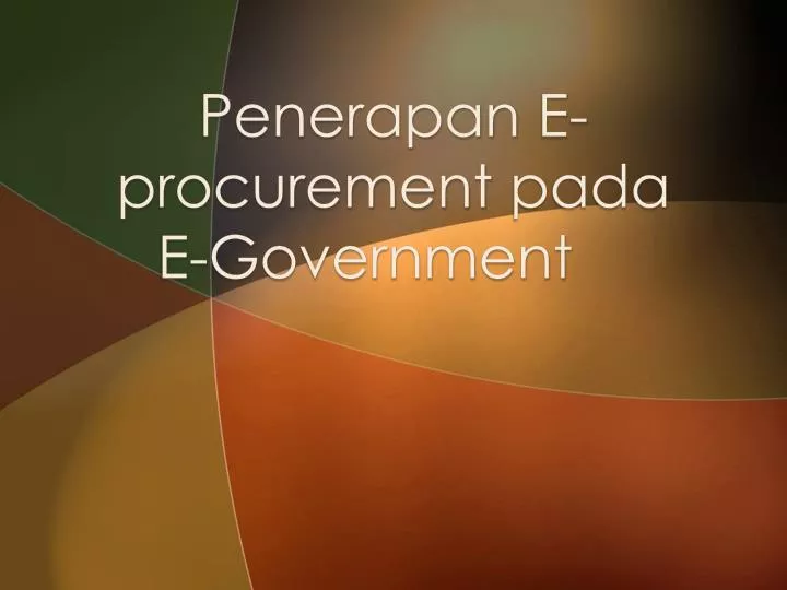 penerapan e procurement pada e government