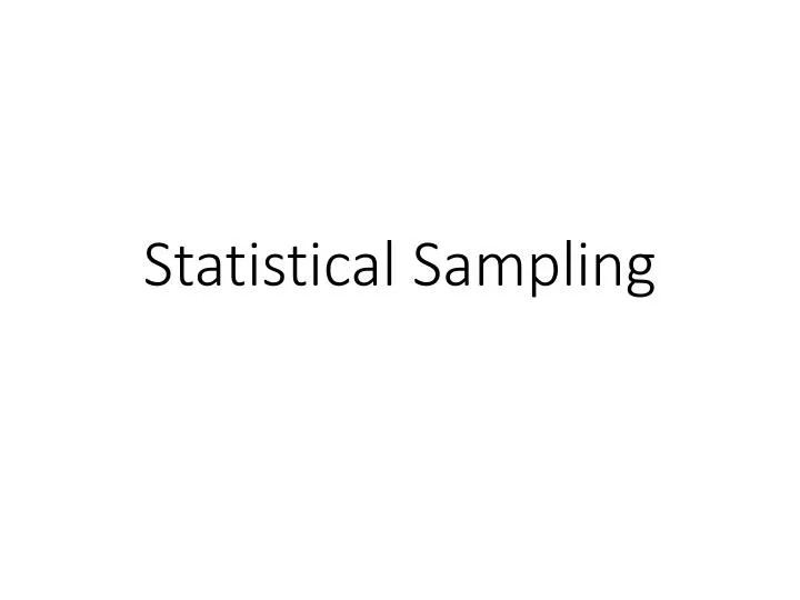 statistical sampling
