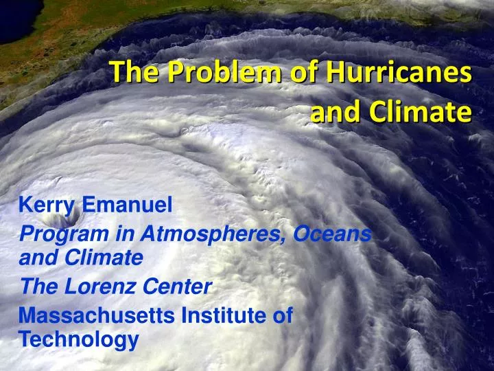 the problem of hurricanes and climate