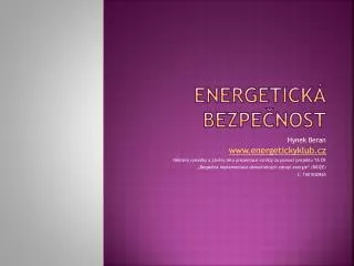 energetick bezpe nost