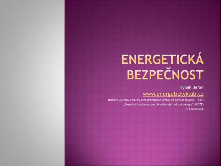 energetick bezpe nost