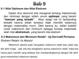 9 1 nilai optimum dan nilai ekstrem