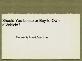 Should you lease or buy to own a car