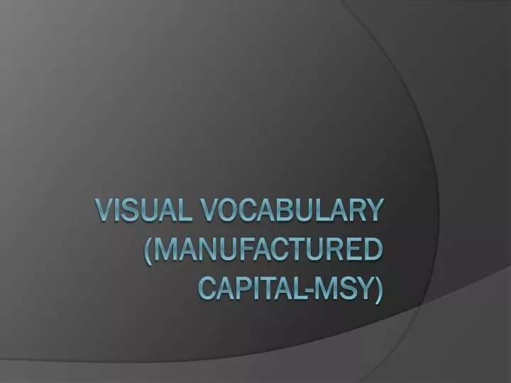 visual vocabulary manufactured capital msy