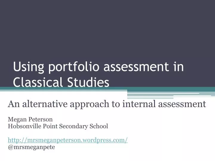 using portfolio assessment in classical studies