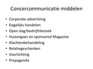 concercommunicatie middelen