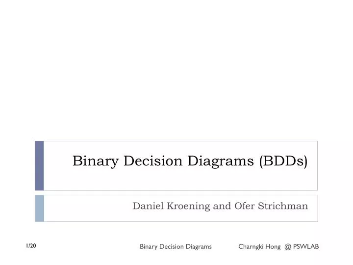 binary decision diagrams bdds