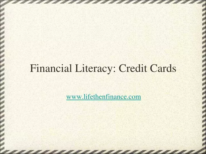 financial literacy credit cards