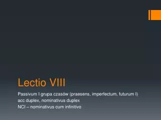 lectio viii