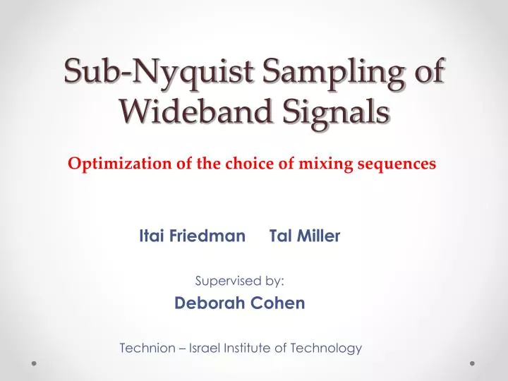 sub nyquist sampling of wideband signals