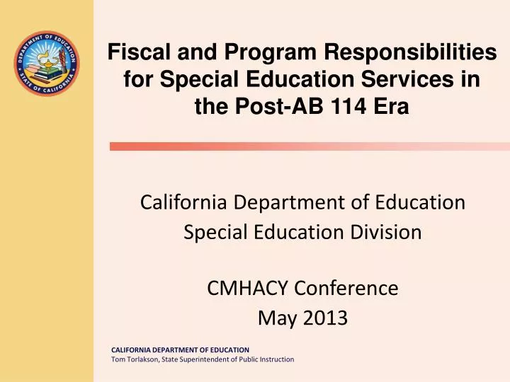 california department of education special education division cmhacy conference may 2013