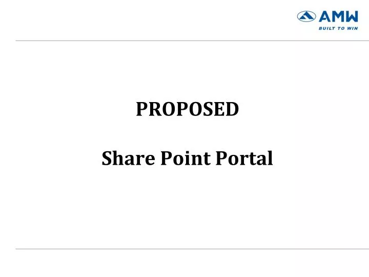 proposed share point portal