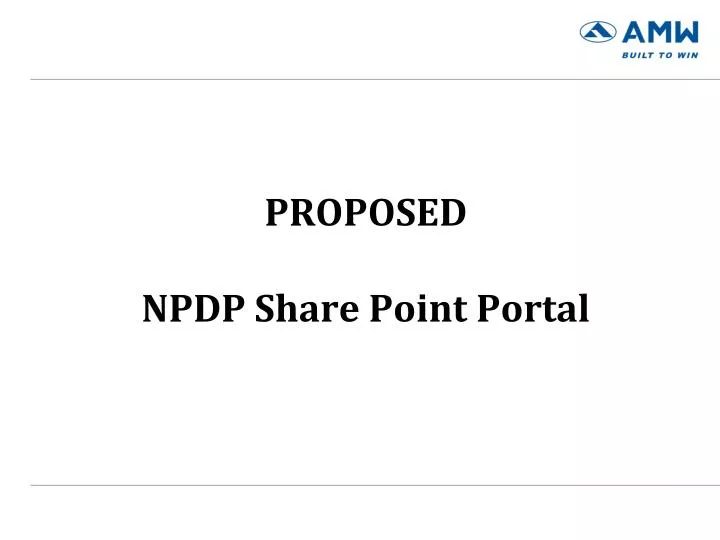 proposed npdp share point portal