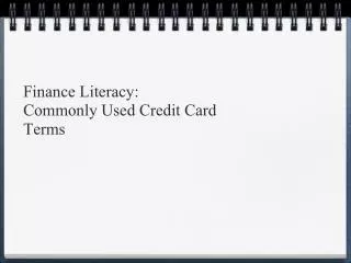 Commonly used credit cared terms