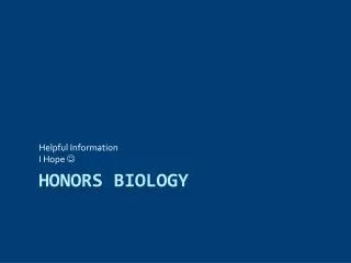 Honors Biology