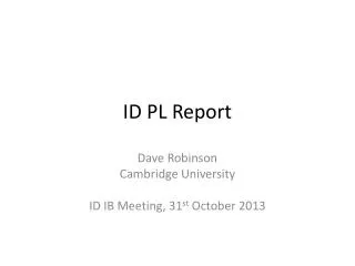 ID PL Report