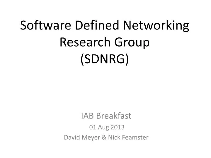 software defined networking research group sdnrg