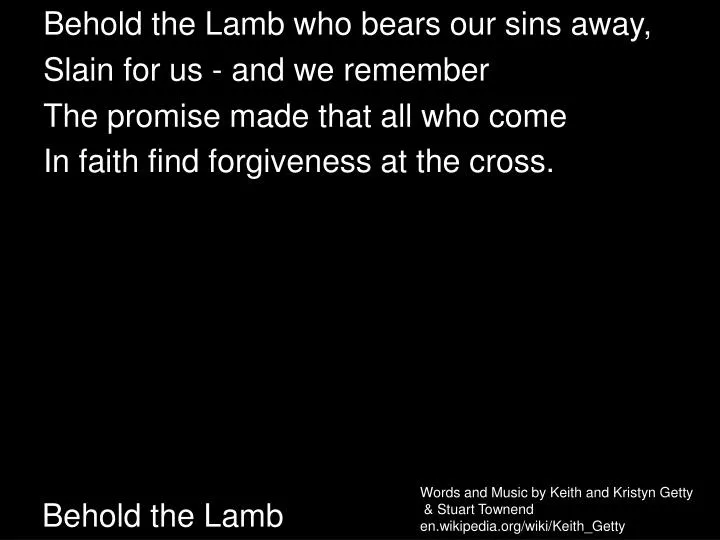 behold the lamb